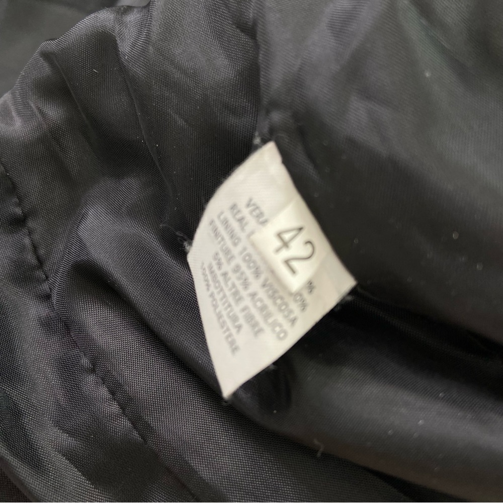 Vincent’s charcoal gray black belted leather moto biker jacket. - Picture 9 of 15